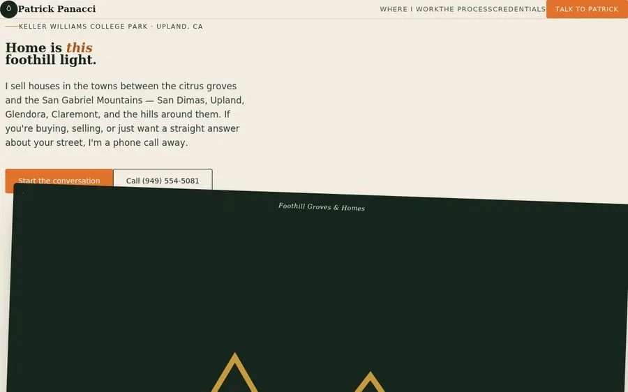 Foothill Groves community landing page